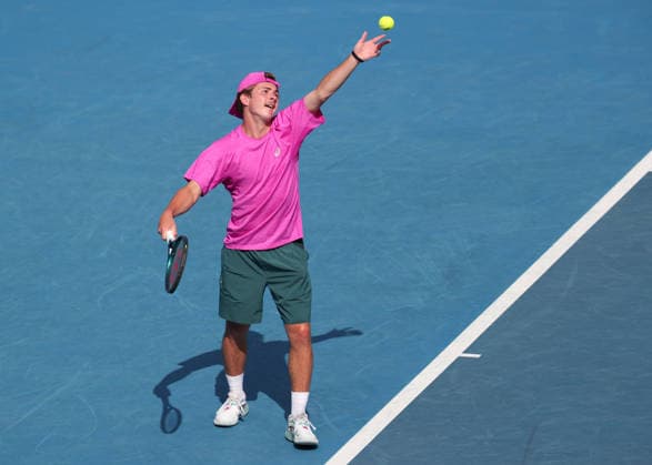 Flynn Thomas (SUI), Jungen Einzel, Boys Singles, Australian Open 2026 Melbourne Park, Melbourne, Victoria, Australia.. Copyright: xJuergenxHasenkopfx