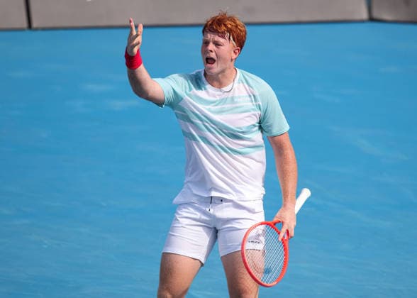 Jamie Mackenzie (GER) macht die Faust und jubelt, Jubel, Freude, Emotion, Jungen Einzel, Boys Singles, Australian Open 2026 Melbourne Park, Melbourne, Victoria, Australia.. Copyright: xJuergenxHasenkopfx