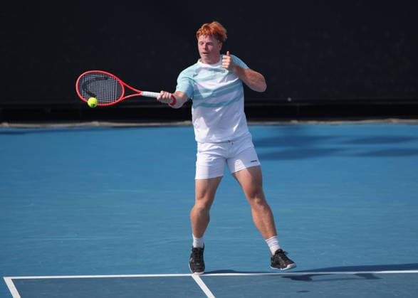 Jamie Mackenzie (GER), Jungen Einzel, Boys Singles, Australian Open 2026 Melbourne Park, Melbourne, Victoria, Australia.. Copyright: xJuergenxHasenkopfx