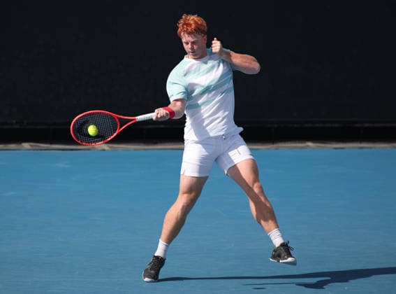 Jamie Mackenzie (GER), Jungen Einzel, Boys Singles, Australian Open 2026 Melbourne Park, Melbourne, Victoria, Australia.. Copyright: xJuergenxHasenkopfx