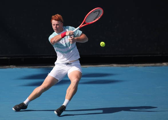 Jamie Mackenzie (GER), Jungen Einzel, Boys Singles, Australian Open 2026 Melbourne Park, Melbourne, Victoria, Australia.. Copyright: xJuergenxHasenkopfx