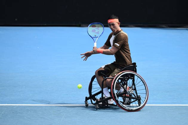 TENNIS AUSTRALIAN OPEN, Tokito Oda of Japan in action during the men™s round 1 wheelchair singles match against Casey Ratzlaff of the USA on day 11 of the 2026 Australian Open tennis tournament at Melbourne Park in Melbourne, Wednesday, January 22, 2026. ( NO ARCHIVING MELBOURNE VICTORIA AUSTRALIA  Copyright: xJOELxCARRETTx 20260128111620830335