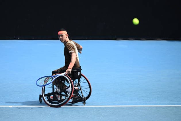TENNIS AUSTRALIAN OPEN, Tokito Oda of Japan in action during the men™s round 1 wheelchair singles match against Casey Ratzlaff of the USA on day 11 of the 2026 Australian Open tennis tournament at Melbourne Park in Melbourne, Wednesday, January 22, 2026. ( NO ARCHIVING MELBOURNE VICTORIA AUSTRALIA  Copyright: xJOELxCARRETTx 20260128192757348118