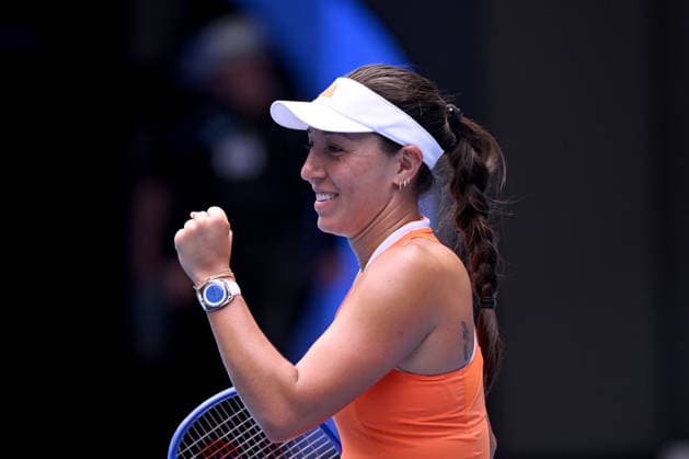 TENNIS AUSTRALIAN OPEN, Jessica Pegula of the USA celebrates match point during the women™s quarterfinals against Amanda Anisimova of the USA on day 11 of the 2026 Australian Open tennis tournament at Melbourne Park in Melbourne, Wednesday, January 28, 2026. ( NO ARCHIVING MELBOURNE VICTORIA AUSTRALIA  Copyright: xJAMESxROSSx 20260128196152066615