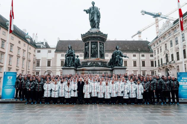 OLYMPICS - Winter Olympic Games, Olympische Spiele, Olympia, OS Milano Cortina 2026 VIENNA,AUSTRIA,28.JAN.26 - OLYMPICS - Winter Olympic Games Milano Cortina 2026, preview, Vereidigung Olympic Team Austria. Image shows all athletes and the president of Austria Alexander Van Der Bellen.  GEPAxpictures xAlexanderxSolc