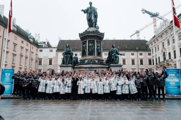 OLYMPICS - Winter Olympic Games, Olympische Spiele, Olympia, OS Milano Cortina 2026 VIENNA,AUSTRIA,28.JAN.26 - OLYMPICS - Winter Olympic Games Milano Cortina 2026, preview, Vereidigung Olympic Team Austria. Image shows all athletes and the president of Austria Alexander Van Der Bellen.  GEPAxpictures xAlexanderxSolc