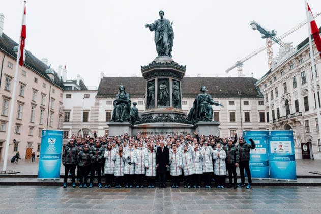 OLYMPICS - Winter Olympic Games, Olympische Spiele, Olympia, OS Milano Cortina 2026 VIENNA,AUSTRIA,28.JAN.26 - OLYMPICS - Winter Olympic Games Milano Cortina 2026, preview, Vereidigung Olympic Team Austria. Image shows all athletes and the president of Austria Alexander Van Der Bellen.  GEPAxpictures xAlexanderxSolc