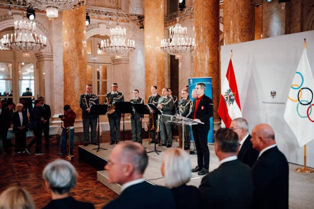 OLYMPICS - Winter Olympic Games, Olympische Spiele, Olympia, OS Milano Cortina 2026 VIENNA,AUSTRIA,28.JAN.26 - OLYMPICS - Winter Olympic Games Milano Cortina 2026, preview, Vereidigung Olympic Team Austria. Image shows president Horst Nussbaumer (OEOC).  GEPAxpictures xAlexanderxSolc