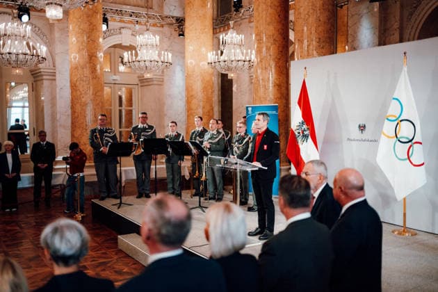 OLYMPICS - Winter Olympic Games, Olympische Spiele, Olympia, OS Milano Cortina 2026 VIENNA,AUSTRIA,28.JAN.26 - OLYMPICS - Winter Olympic Games Milano Cortina 2026, preview, Vereidigung Olympic Team Austria. Image shows president Horst Nussbaumer (OEOC).  GEPAxpictures xAlexanderxSolc