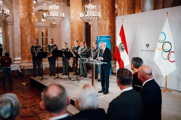OLYMPICS - Winter Olympic Games, Olympische Spiele, Olympia, OS Milano Cortina 2026 VIENNA,AUSTRIA,28.JAN.26 - OLYMPICS - Winter Olympic Games Milano Cortina 2026, preview, Vereidigung Olympic Team Austria. Image shows president Alexander Van Der Bellen.  GEPAxpictures xAlexanderxSolc