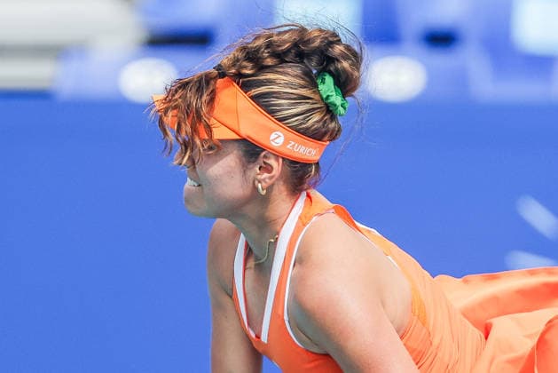 (260128) -- MANILA, Jan. 28, 2026 -- Camila Osorio competes during the women s singles round of 16 match between Camila Osorio of Colombia and Hontama Mai of Japan at the WTA, Tennis Damen Philippine Women s Open in Manila, the Philippines, Jan. 28, 2026. ) (SP)PHILIPPINES-MANILA-WTA PHILIPPINE WOMEN S OPEN RouellexUmali 