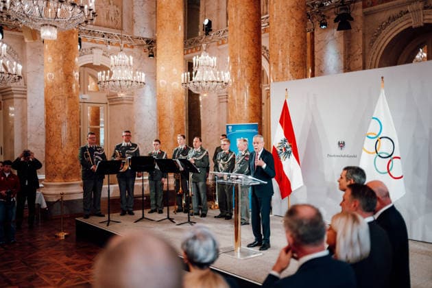 OLYMPICS - Winter Olympic Games, Olympische Spiele, Olympia, OS Milano Cortina 2026 VIENNA,AUSTRIA,28.JAN.26 - OLYMPICS - Winter Olympic Games Milano Cortina 2026, preview, Vereidigung Olympic Team Austria. Image shows president Alexander Van Der Bellen.  GEPAxpictures xAlexanderxSolc