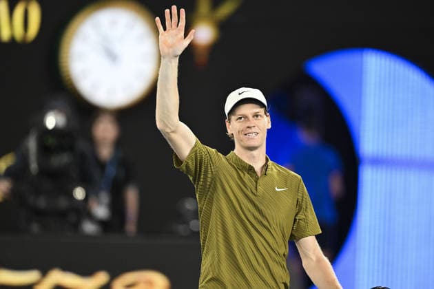 Australian Open 2026 - Quarterfinals MELBOURNE, AUSTRALIA - JANUARY 28: Jannik Sinner (ITA) reaction at match point after winning his match against Ben Shelton (USA) (not seen) during the Quarterfinals at the Australian Open grand slam tennis tournament at Melbourne Park in Melbourne, Australia on January 28, 2026 Mark Avellino Anadolu Melbourne Australia. Editorial use only. Please get in touch for any other usage.  Copyright: x2026xAnadoluxMarkxAvellinox