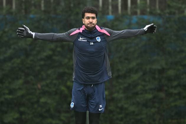 Genk s goalkeeper Tobias Lawal pictured during a training session of Belgian soccer team KRC Genk in Genk, on Wednesday 28 January 2026. The team is preparing for tomorrow s match against Swedish team Malmo FF, on day eight of the League phase of the UEFA Europa League tournament. JOHAN EYCKENS JohanxEyckens  x159239656x
