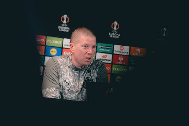 FC Midtjylland press conference, PK, Pressekonferenz - Europa League Herning, Denmark - January 28: Head coach Mike Tullberg and captain Mads Bech Sorensen during a Press conference before the game between FC Midtjylland and Dinamo Zagreb in UEFA Europa League at MCH Arena Herning MCH Arena Denmark Copyright: xDANIELxSTENTZx