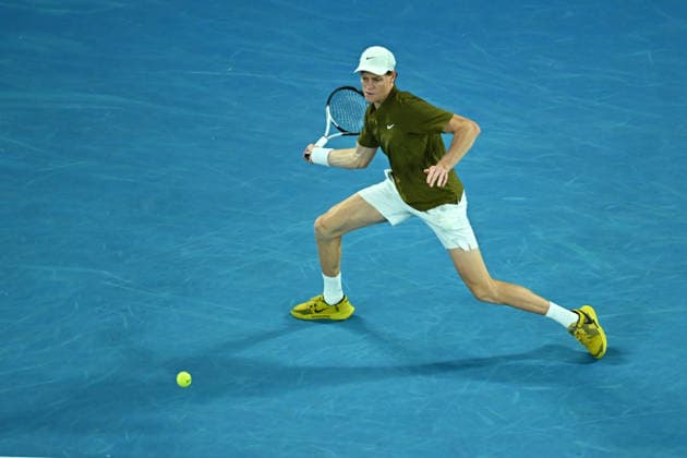 Australian Open - Jannik Sinner v Ben Shelton Jannik Sinner (ITA) during his quarter final round match at the 2026 Australian Open at Melbourne Park in Melbourne, Australia, on January 28, 2026. Photo by Corinne Dubreuil ABACAPRESS.COM Melbourne Australia  Copyright: xDubreuilxCorinne ABACAx