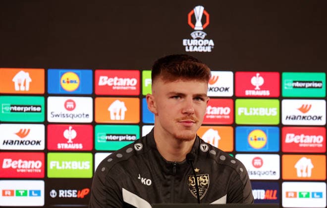 2026,01,28, Stuttgart, Fußball UEFA Europa League, Saison 2025-2026, VfB Stuttgart, PK, Abschluß PK, Pressekonferenz, Finn Jeltsch
