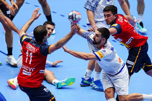 Kauldi Odriozola (Spanien, 11), Martim Costa (Portugal, 79) DEN, Spanien vs. Portugal, Handball, EHF Europameisterschaft 2026, Hauptrunde, Spieltag 4, 28.01.2026 DEN, Spanien vs. Portugal, Handball, EHF Europameisterschaft 2026, Hauptrunde, Spieltag 4, 28.01.2026 Herning Copyright: xEibner-Pressefoto MarcelxvonxFehrnx EP_MFN