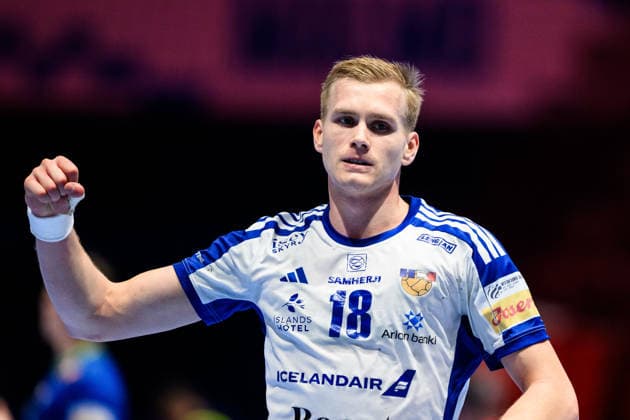260128 Ellidi Vidarsson of Iceland during the EHF European Handball Championship main round match between Slovenia and Iceland on January 28, 2026 in Malmö. Photo: Petter Arvidson BILDBYRAN kod PA PA1143 handball handboll handball handbolls-em 2026 slovenien slovenia island ehf european handball championship iceland bbeng Copyright: PETTERxARVIDSON BB260128PA006