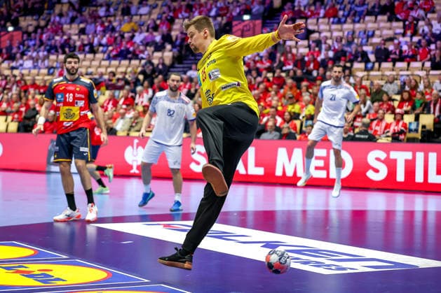 28.01.2026, Handball, Men s EHF EURO 2026, Spanien - Portugal, Jyske Bank Boxen in Herning, Dänemark, Main Round: Sergey Hernandez Ferrer (Espania 25) Dänemark