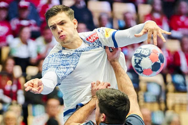 DENMARK EM Men s Handball: Spain - Portugal Portugal s Francisco Costa during the EHF Euro 2026 main round men s handball match between Spain and Portugal at Jyske Bank Boxen in Herning, Wednesday, January 28, 2026. (Photo: Thomas Traasdahl Ritzau Scanpix) , Herning Denmark Copyright: RitzauxScanpix ThomasxTraasdahlx spdk20260128-162344-L