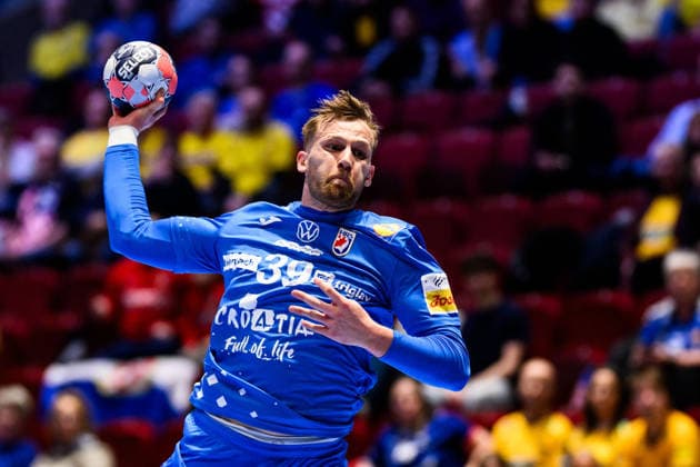 260128 David Mandic of Croatia during the EHF European Handball Championship main round match between Croatia and Hungary on January 28, 2026 in Malmö. Photo: Petter Arvidson BILDBYRAN kod PA PA1144 handball handboll handball handbolls-em 2026 croatia hungary kroatien ungern ehf european handball championship bbeng grappa33 Copyright: PETTERxARVIDSON BB260128PA040