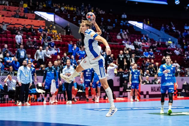 Slovenia v Iceland, EHF EURO 2026, Malmo, Sweden Malmo, Sweden. 28th of January, 2026. Bjarki Mar Elisson (8) of Iceland seen during the EHF Euro 2026 match between Slovenia v Iceland at Malmo Arena, Malmo on 28 01 2026 Sweden, Malmo, Malmö Arena  Copyright: xGonzalesxPhoto TobiasxJorgensenx