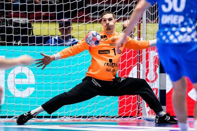 260128 Goalkeeper Dominik Kuzmanovic of Croatia during the EHF European Handball Championship main round match between Croatia and Hungary on January 28, 2026 in Malmö. Photo: Petter Arvidson BILDBYRAN kod PA PA1144 handball handboll handball handbolls-em 2026 croatia hungary kroatien ungern ehf european handball championship bbeng grappa33 Copyright: PETTERxARVIDSON BB260128PA044