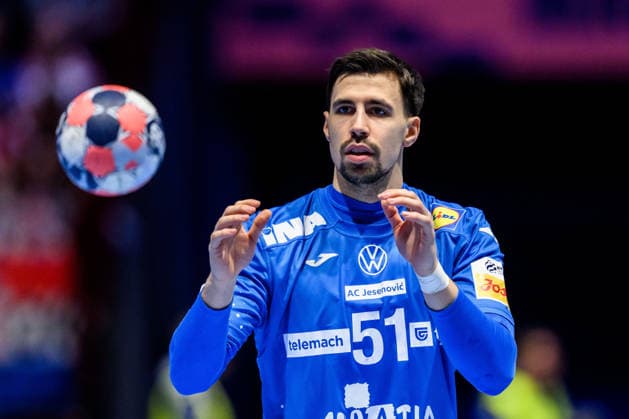 260128 Ivan Martinovic of Croatia during the EHF European Handball Championship main round match between Croatia and Hungary on January 28, 2026 in Malmö. Photo: Petter Arvidson BILDBYRAN kod PA PA1144 handball handboll handball handbolls-em 2026 croatia hungary kroatien ungern ehf european handball championship bbeng grappa33 Copyright: PETTERxARVIDSON BB260128PA045