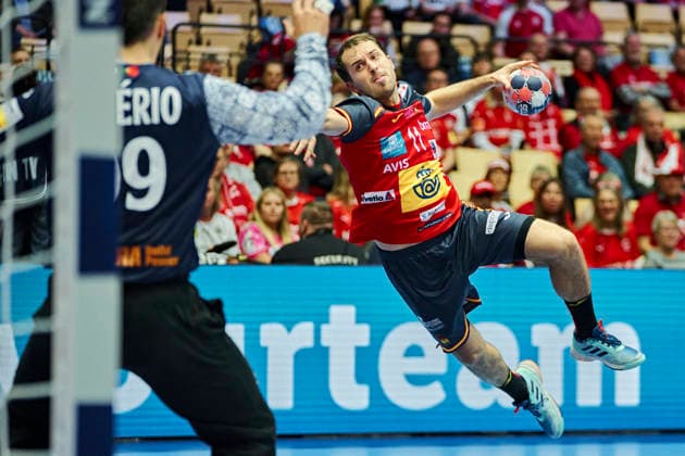 DENMARK European Men s Handball Championship: Spain - Portugal Spain s Kauldi Odriozola during the EHF Euro 2026 main round men s handball match between Spain and Portugal at Jyske Bank Boxen in Herning, Wednesday, January 28, 2026. (Photo: Thomas Traasdahl Ritzau Scanpix) , Herning Denmark Copyright: RitzauxScanpix ThomasxTraasdahlx spdk20260128-172313-L