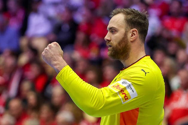 28.01.2026, Handball, Men s EHF EURO 2026, Deutschland - Frankreich, Jyske Bank Boxen in Herning, Dänemark, Main Round: Andreas Wolff (Germany 33) jubelnd Dänemark