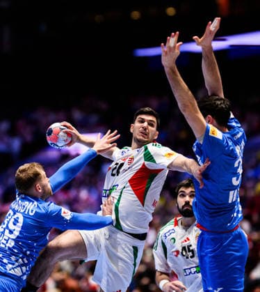 260128 Gergo Fazekas of Hungary during the EHF European Handball Championship main round match between Croatia and Hungary on January 28, 2026 in Malmö. Photo: Petter Arvidson BILDBYRAN kod PA PA1144 handball handboll handball handbolls-em 2026 croatia hungary kroatien ungern ehf european handball championship bbeng grappa33 Copyright: PETTERxARVIDSON BB260128PA063