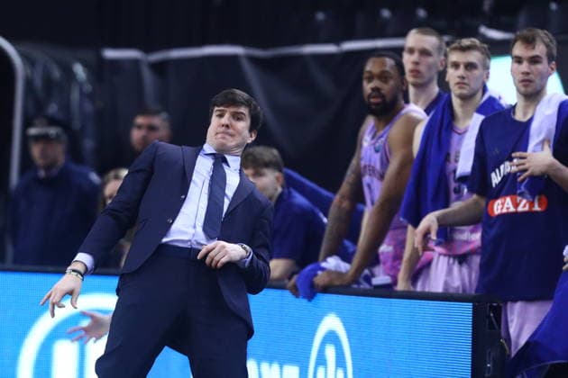 FIBA Basketball Champions League, AEK BC vs Alba Berlin - Pedro Calles coach of Alba Berlin react during the FIBA Basketball Champions League regular season basketball match between AEK BC vs Alba Berlin in Athens, Greece, 28 January 2026. IMAGO ONE INCH PRODUCTIONS ATHENS Greece Copyright: xOnexInchxProductionsx 6828431