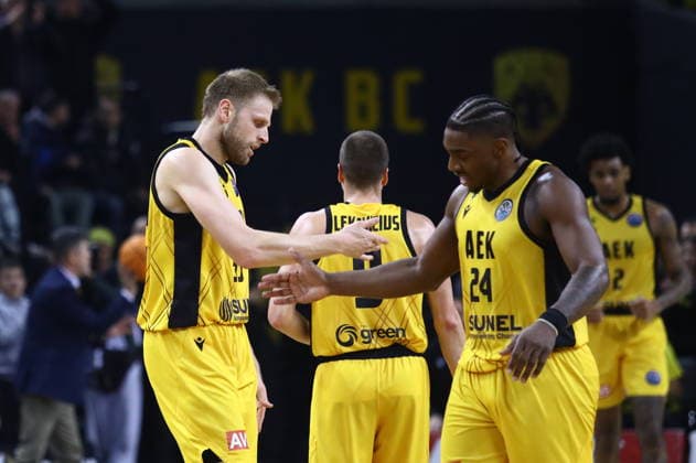 FIBA Basketball Champions League, AEK BC vs Alba Berlin - Frank Bartley of AEK BC ireact during the FIBA Basketball Champions League regular season basketball match between AEK BC vs Alba Berlin in Athens, Greece, 28 January 2026. IMAGO ONE INCH PRODUCTIONS ATHENS Greece Copyright: xOnexInchxProductionsx 6828488