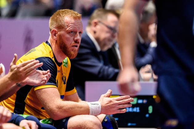 260128 Jim Gottfridsson of Sweden during the EHF European Handball Championship main round match between Switzerland and Sweden on January 28, 2026 in Malmö. Photo: Petter Arvidson BILDBYRAN kod PA PA1145 handball handboll handball handbolls-em 2026 schweiz sverige sweden ehf european handball championship switzerland bbeng Copyright: PETTERxARVIDSON BB260128PA141
