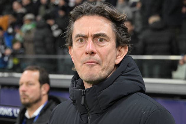 28.01.2026, xsltx, Fussball UEFA Champions League, Eintracht Frankfurt - Tottenham Hotspur v.l. Trainer Thomas Frank (Tottenham Hotspur) (DFL DFB REGULATIONS PROHIBIT ANY USE OF PHOTOGRAPHS as IMAGE SEQUENCES and or QUASI-VIDEO) Frankfurt am Main