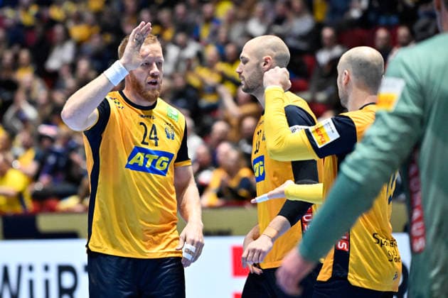MALMÖ, SVERIGE 20260128 Sveriges Jim Gottfridsson under matchen i mellanrundan i handbolls-EM mellan Schweiz och Sverige i Malmö Arena, Malmö, Sverige, 28 januari, 2026. MALMÖ SVERIGE x50090x