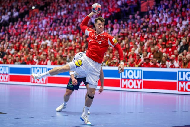 28.01.2026, Handball, Men s EHF EURO 2026, Dänemark - Norwegen, Jyske Bank Boxen in Herning, Dänemark, Main Round: Emil Jakobsen (Denmark 07) Dänemark