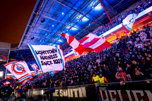 Supporters of PSV Eindhoven during the match PSV Eindhoven vs FC Bayern Munchen at the Philips stadium for the Champions League - League phase - Matchday 8 season 2025-2026 in EINDHOVEN, Netherlands on 28 01 2026, -