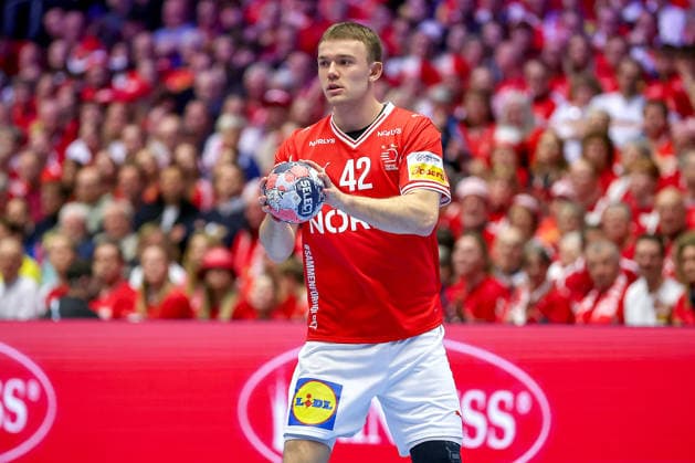 28.01.2026, Handball, Men s EHF EURO 2026, Dänemark - Norwegen, Jyske Bank Boxen in Herning, Dänemark, Main Round: Thomas Sommer Arnoldsen (Denmark 42) Dänemark