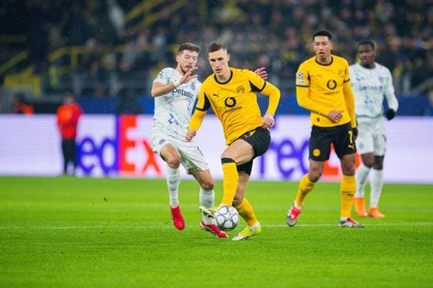 28.01.2026 - Fußball, 2025 2026, UEFA Champions League, 8. Spieltag, Borussia Dortmund - Inter Mailand: (L-R) Petar Sucic (Mailand), Nico Schlotterbeck (Dortmund)
