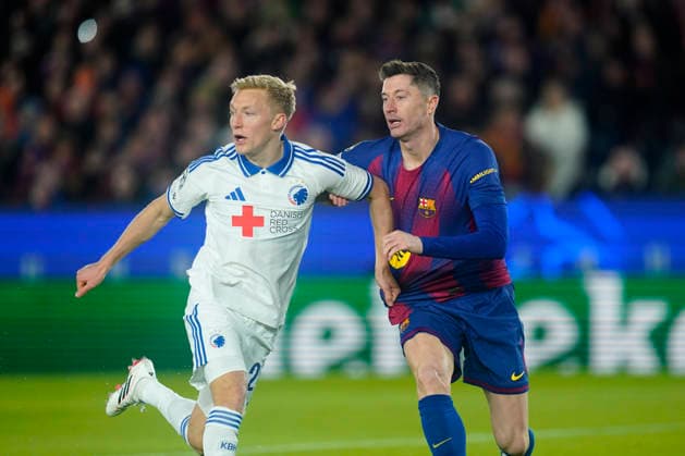 ESP: FC Barcelona, Barca v FC Copenhague. UEFA Champions League. Matchday 8. Robert Lewandowski of FC Barcelona and Birger Meling of FC Copenhague during the UEFA Champions League match, match day 8, between FC Barcelona and FC Copenhague, Spotify Camp Nou Stadium on January 28, 2026 in Barcelona, Spain. kpng Copyright: xSergioxRuizx xImagox PS_260128_BAR_COP_010
