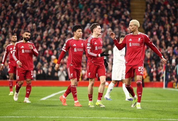 Liverpool v FK QARABAG, Champions League Florian Wirtz of Liverpool celebrates a goal 2-0 during the Champions League match between Liverpool and FK QARABAG at Anfield, Liverpool, UK on 28 January 2026. Liverpool Anfield Merseyside UK Editorial use only , Copyright: xRyanxBrownex PSI-23643-0034