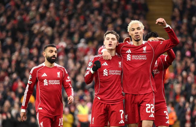 Liverpool v FK QARABAG, Champions League Florian Wirtz of Liverpool celebrates a goal 2-0 during the Champions League match between Liverpool and FK QARABAG at Anfield, Liverpool, UK on 28 January 2026. Liverpool Anfield Merseyside UK Editorial use only , Copyright: xRyanxBrownex PSI-23643-0041