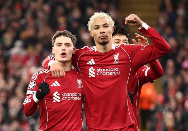 Liverpool v FK QARABAG, Champions League Florian Wirtz of Liverpool celebrates a goal 2-0 during the Champions League match between Liverpool and FK QARABAG at Anfield, Liverpool, UK on 28 January 2026. Liverpool Anfield Merseyside UK Editorial use only , Copyright: xRyanxBrownex PSI-23643-0046