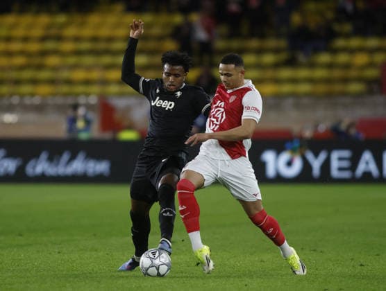 CALCIO - UEFA Champions League - AS Monaco vs Juventus FC Juan Cabal of Juventus FC and Caio Henrique of AS Monaco during the Uefa Champions League 2025 26 season football match between AS Monaco and Juventus FC on 28 January 2026 at Stade Louis II, Monaco, Photo Nderim KACELI Monaco  Copyright: xIPAxSport ABACAx
