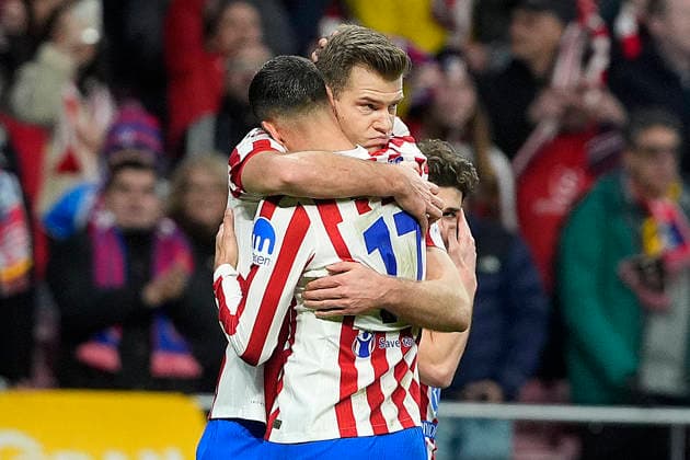 ATLETICO DE MADRID v FK BODO GLIMT. CHAMPIONS LEAGUE 2025 2026. ROUND 8 MATCH. Atletico de Madrid s Alexander Sorloth (l) and David Hancko celebrate goal during Champions League 2025 2026, Round 8 match. January 28 ,2026. (ALTERPHOTOS Acero) MadridSpain  Copyright: xAcerox