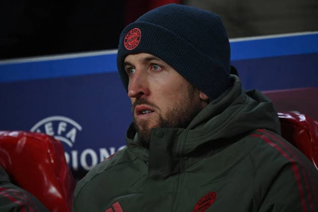 28.01.2026, xjrdrx, Fussball UEFA Champions League, PSV Eindhoven - FC Bayern Muenchen v.l. Harry Kane (FC Bayern Muenchen) auf der Bank (DFL DFB REGULATIONS PROHIBIT ANY USE OF PHOTOGRAPHS as IMAGE SEQUENCES and or QUASI-VIDEO) Eindhoven