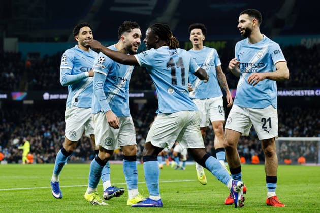 Manchester, England, 28th January 2026. Rayan Cherki of Manchester City celebrates his goal to make it 2-0 during the Manchester City vs Galatasaray UEFA Champions League match at the Etihad Stadium, Manchester. Picture credit should read: Cody Froggatt Sportimage EDITORIAL USE ONLY. No use with unauthorised audio, video, data, fixture lists, club league logos or live services. Online in-match use limited to 120 images, no video emulation. No use in betting, games or single club league player publications. SPI_030_CF_Man_City_Galatasaray SPI-4489-0071