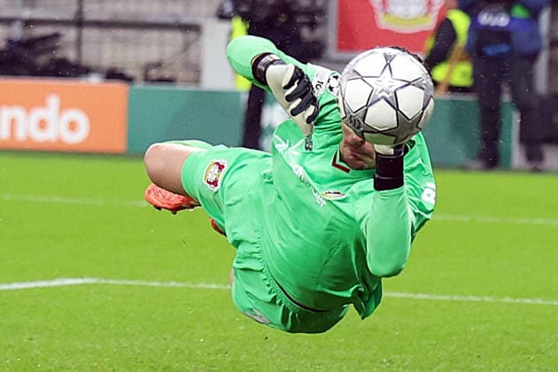 28.01.2026, xrekx, Fussball UEFA Champions League, Bayer 04 Leverkusen - FC Villareal v.l. Janis Blaswich (Bayer 04 Leverkusen) (DFL DFB REGULATIONS PROHIBIT ANY USE OF PHOTOGRAPHS as IMAGE SEQUENCES and or QUASI-VIDEO) Leverkusen